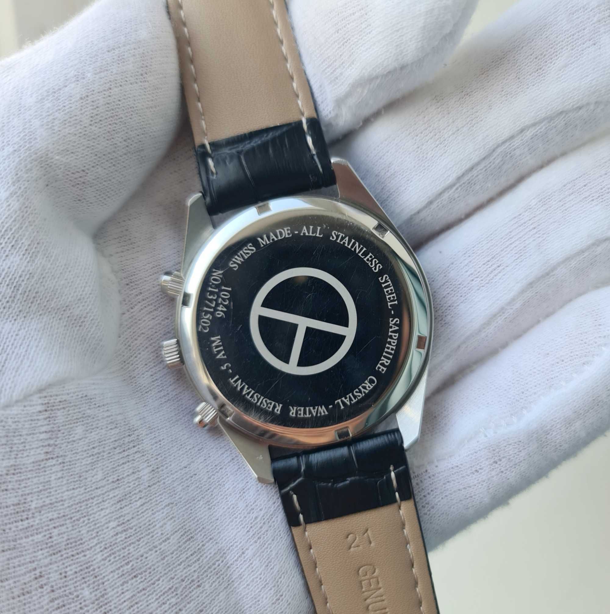 Чоловічий годинник Claude Bernard 10246 3 nin Chronograph 42mm Swiss