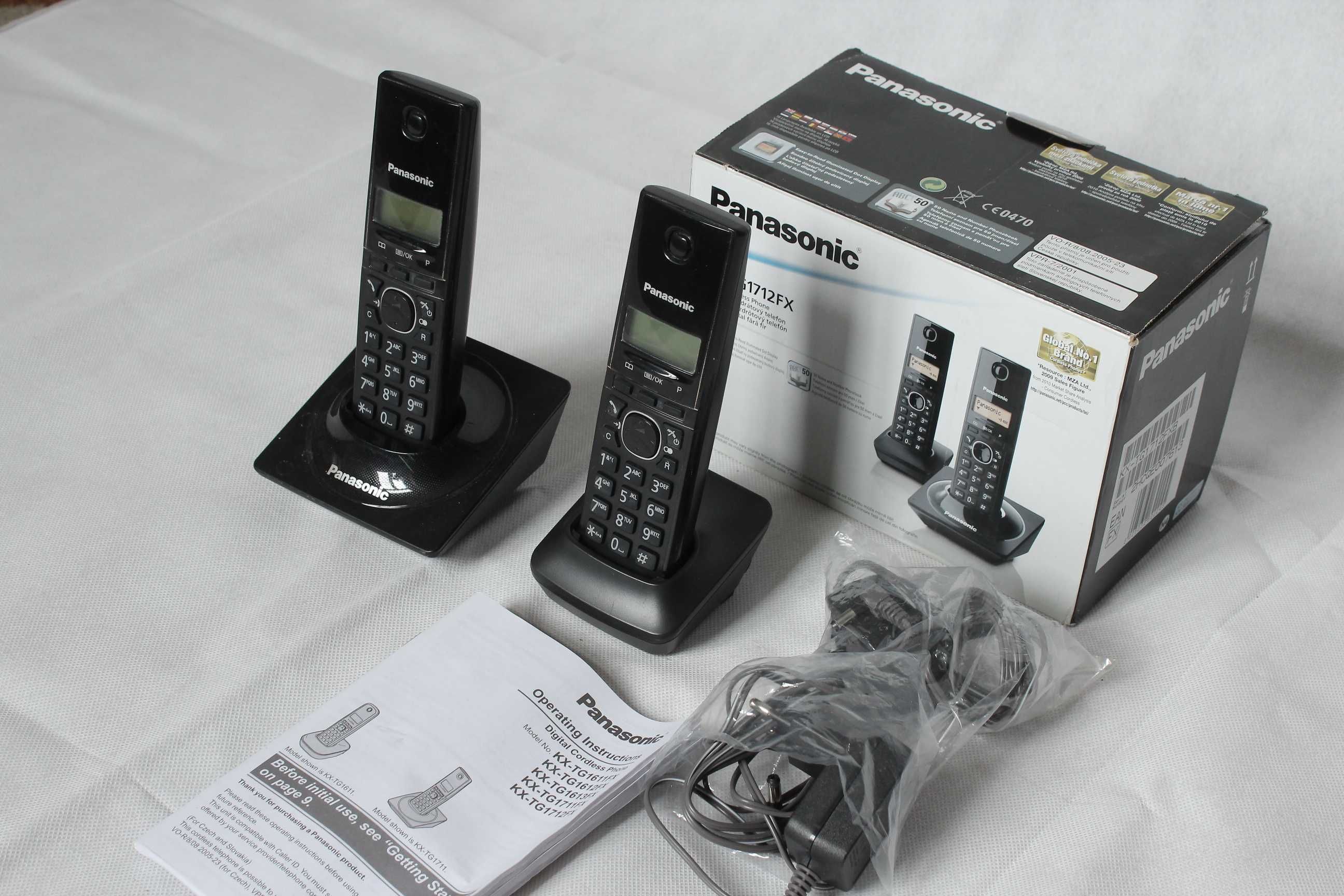 Panasonic telefon bezprzewodowy KX-TG1712FX dwie słuchawki