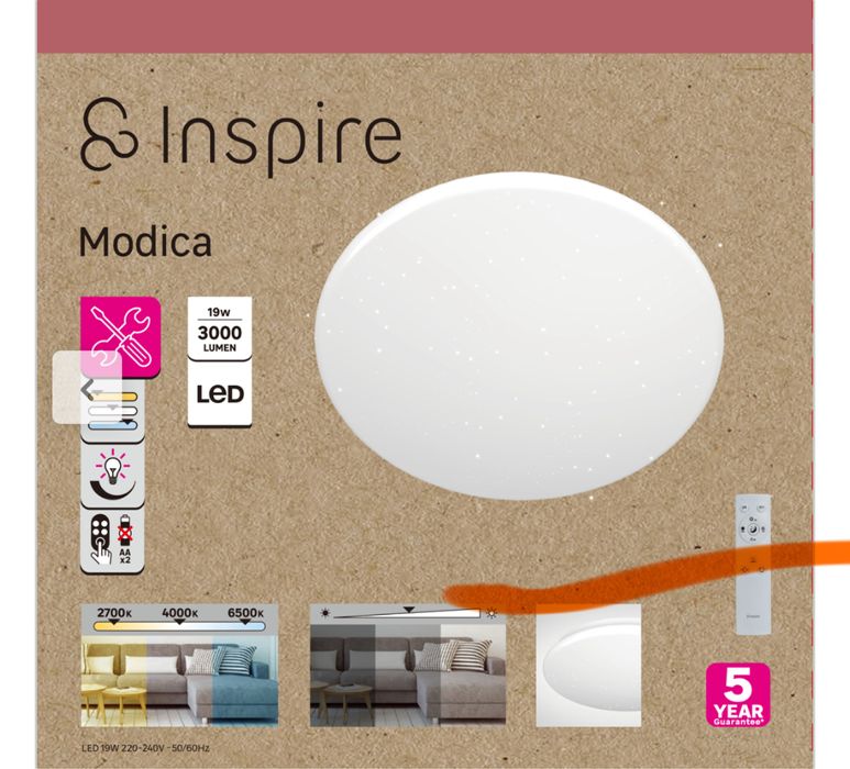 Lampa plafon LED z pilotem