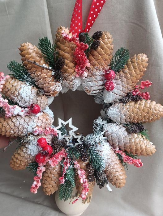 Різдвяний вінок, різдвяний декор, новорічний декор,