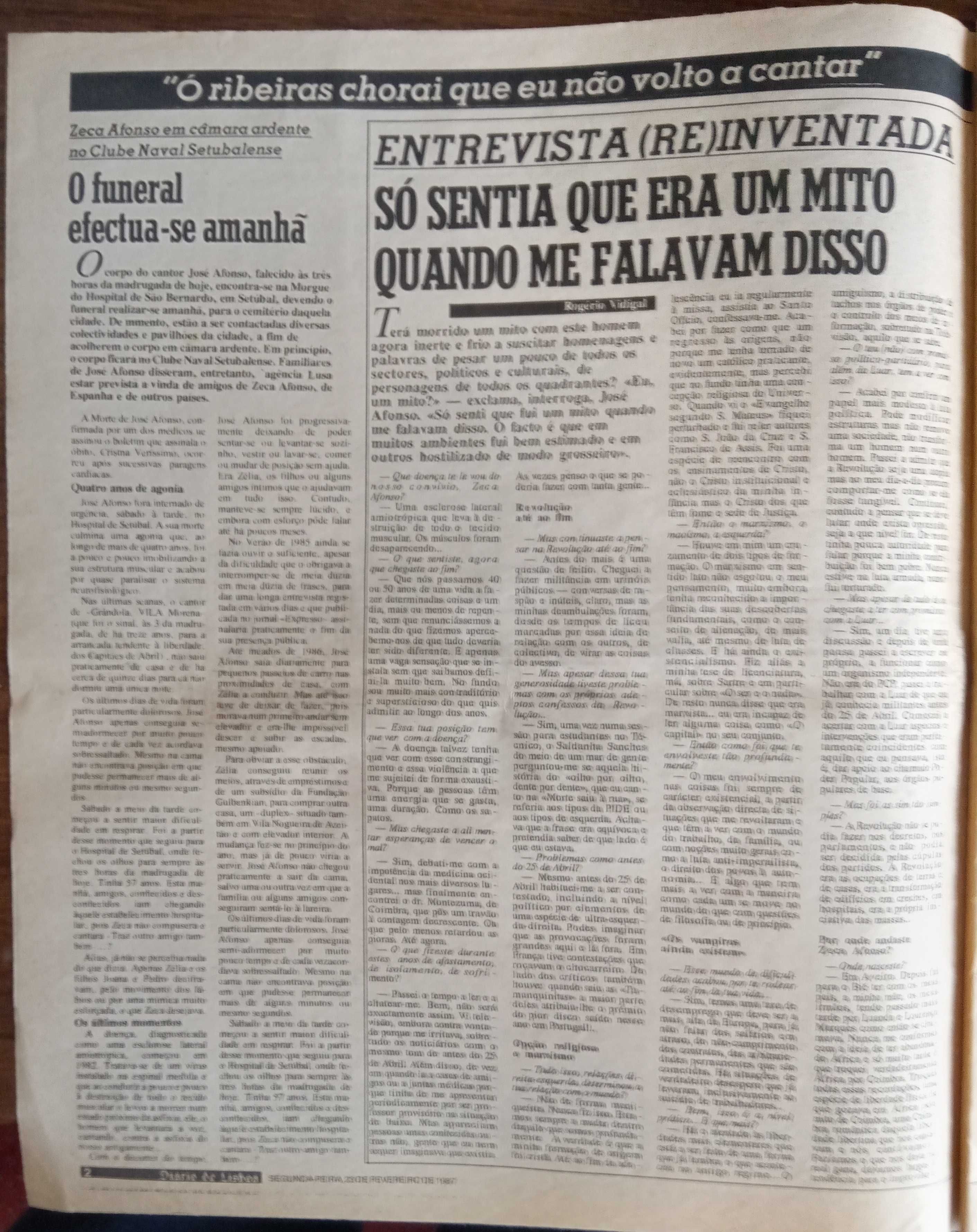 José Afonso	- - -		Diário de Lisboa	- - - - -	Jornal