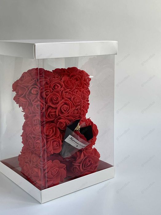 Ведмедик з троянд в колбі / Подарунковий набір / Панда / Випускний