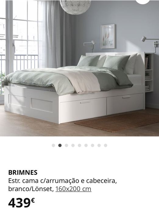 Cama CASAL COMPLETA  IKEA com cabeceira