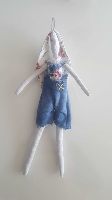 Króliczek handmade - maskotka dziecięca, zawieszka ozdobna, rękodzieło