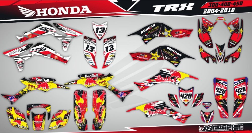 Наклейки Yamaha Honda Suzuki Can-Am Polaris Raptor Cf moto TRX LTZ LTR