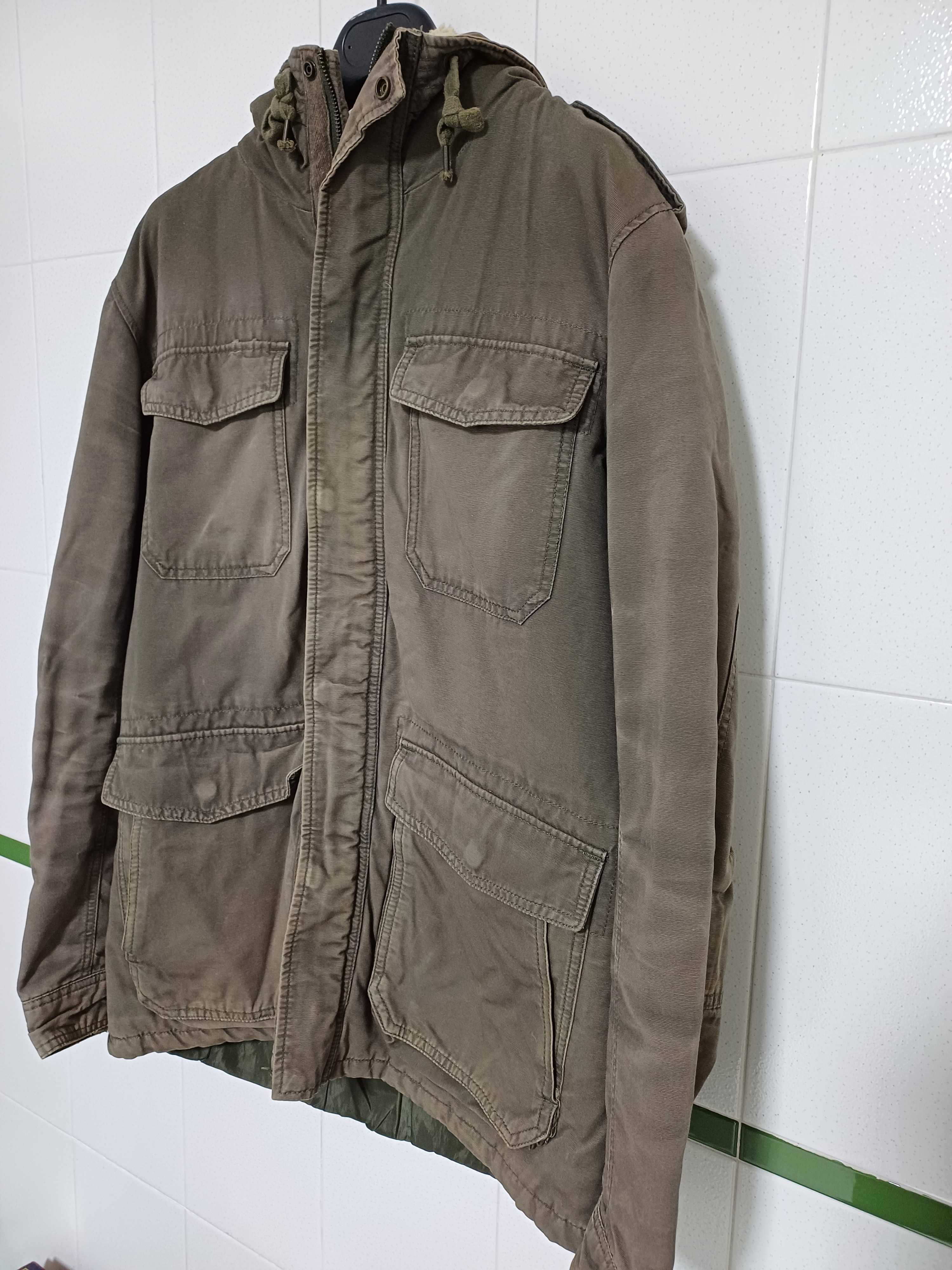 Casaco de ganga verde com capuz H&M M