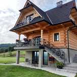 Drewniany domek w górach , na Podhalu , Pieniny , Gorce, Nad Jeziorem