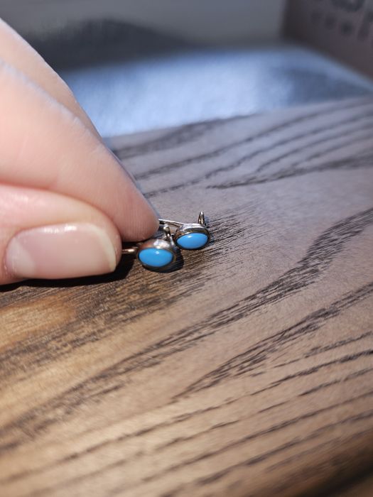 Серьги серебро с бирюзой