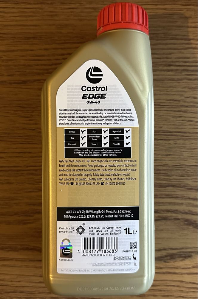Olej Castrol 0w40 1L
