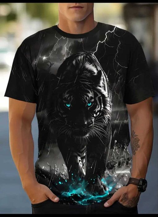 Męska koszulka z wysokiej jakości nadrukiem