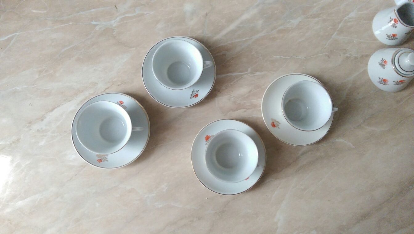 Mini zestaw kawy, herbaciany porcelana
