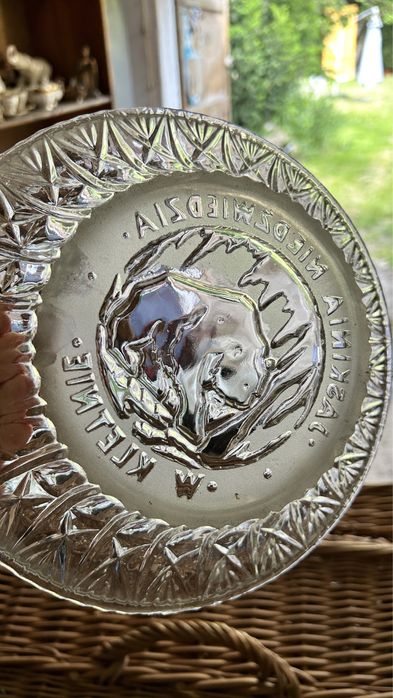 Miska krysztalowa kolekcjonerska stara jaskinia niedzwiedzia w kletnie