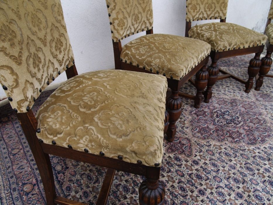 MEBLE HOLENDERSKIE Stół dębowy krzesła 6 sztuk ZESTAW antyk