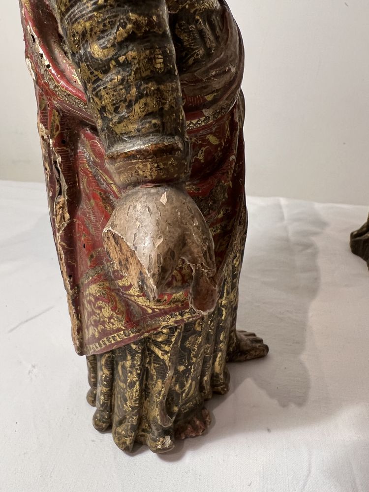 Conjunto de 3 figuras madeira Policromada - As Três Marias