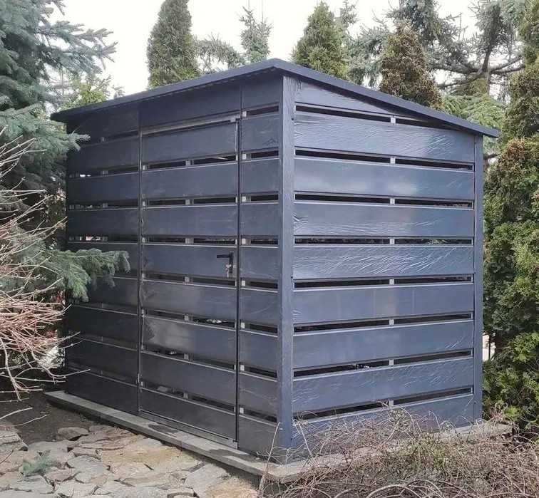 Wiata do segregacji śmieci, box na kosze, altana śmietnikowa panelowa