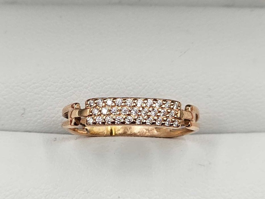 Złoty delikatny pierścionek pr585 Różowe złoto rose gold|Plus Lombard