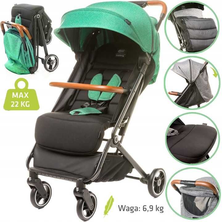 LEKKI Wózek Spacerowy - SPACERÓWKA TWIZZY 6,9kg Śpiworek