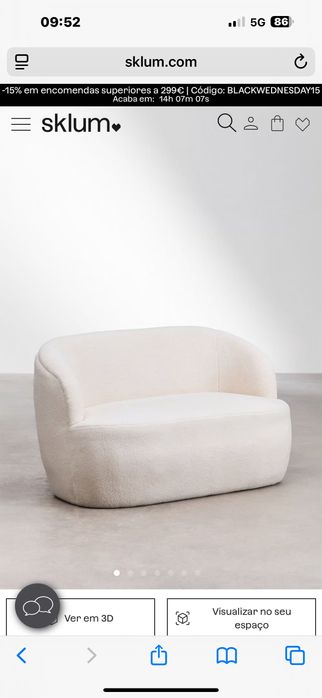 Sofás Sklum. Um de 3 lugares outro de 2