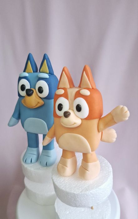 Bingo Bluey figurki z masy cukrowej na tort