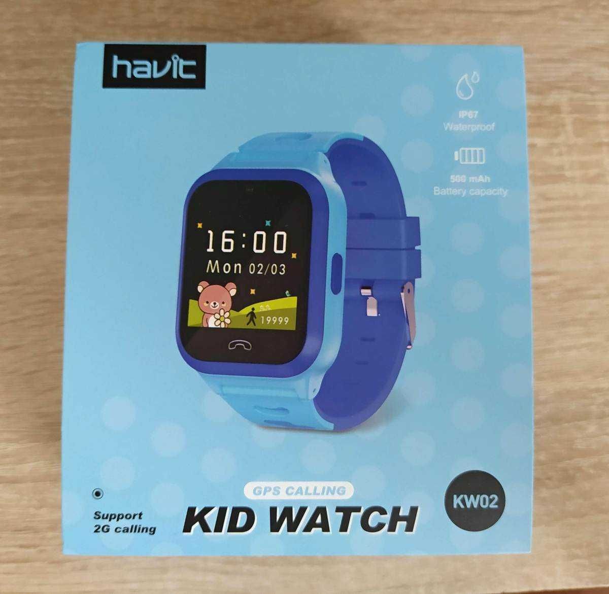 Детские смарт-часы HAVIT HV-KW02 IP67, GPS, 2G. Новые