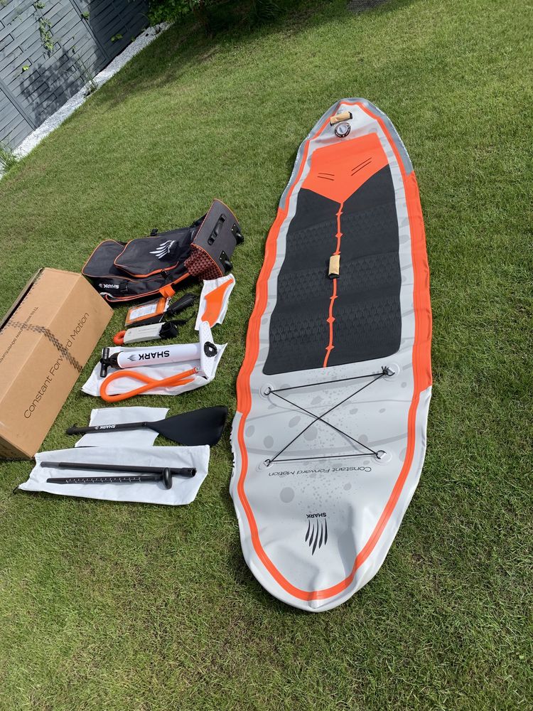 NOWA 2024r deska SUP 10.2 wiosło CARBON SHARK 25PSI gwarancja 3 LATA