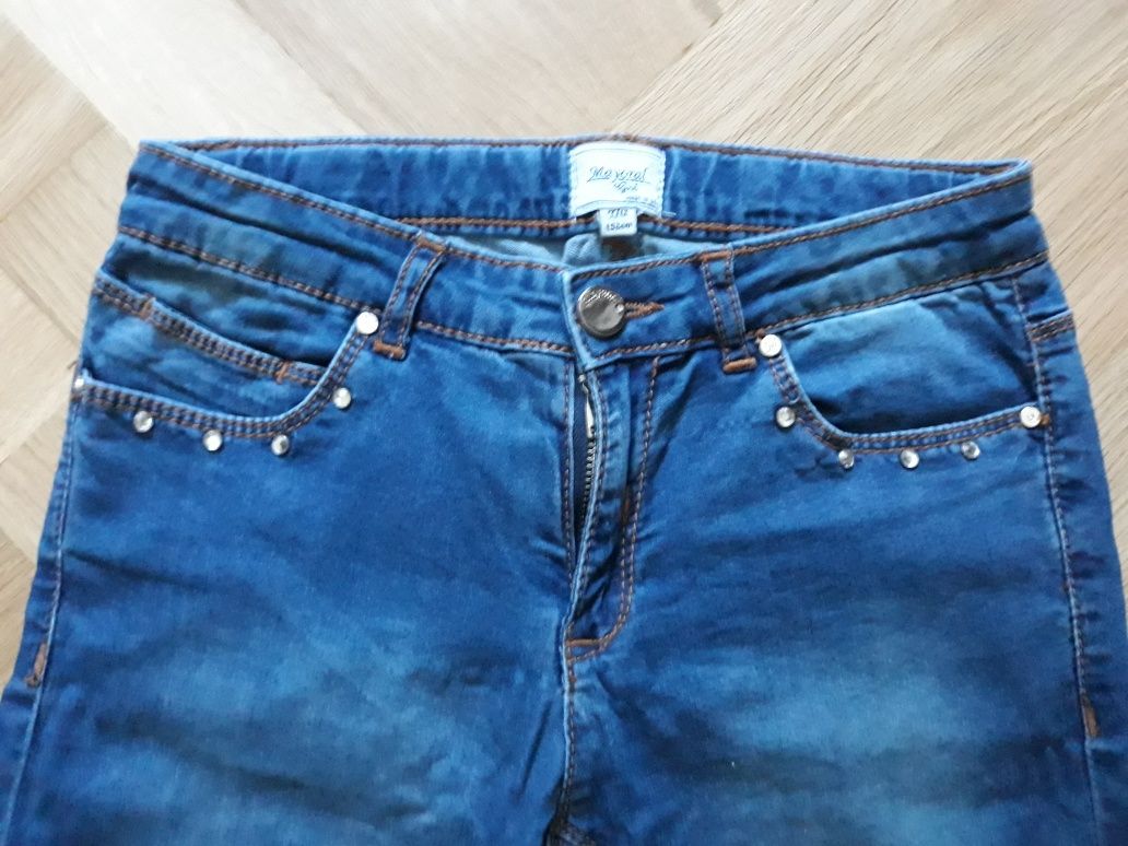 Mayoral spodnie dżins jeans kryształki r. 152