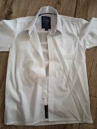 strój galowy dla chłopca - koszula biała i granatowe spodnie 128