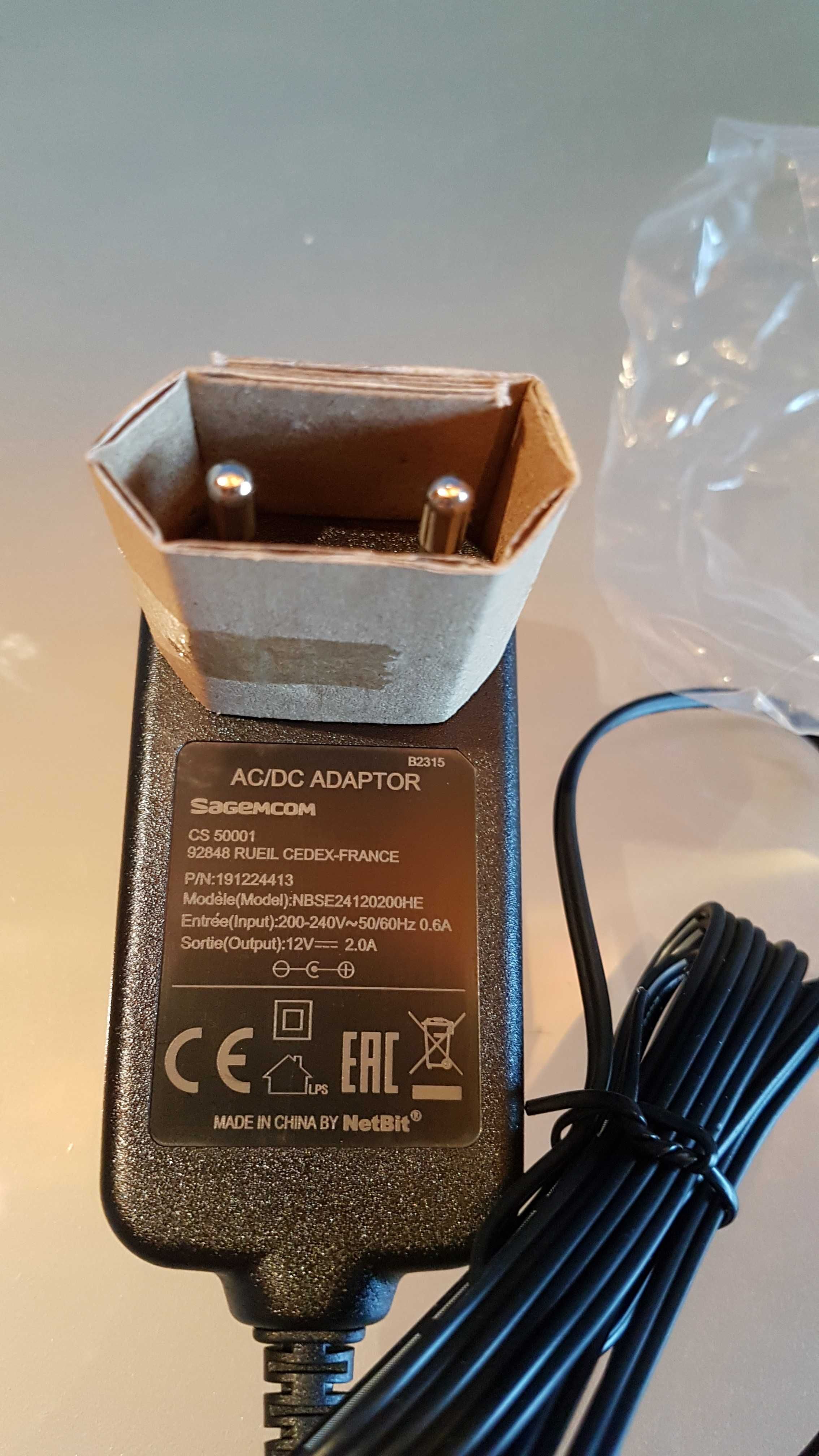 Zasilacz 12V 2A Sagemcom AC/DC modem router dekoder Wifi