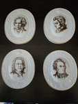 4 porcelanowe medaliony  płaskorzeźby kompozytorów.  Miśnia-Meissen