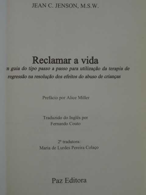 Reclamar a Vida de Jean Jenson - 1ª Edição