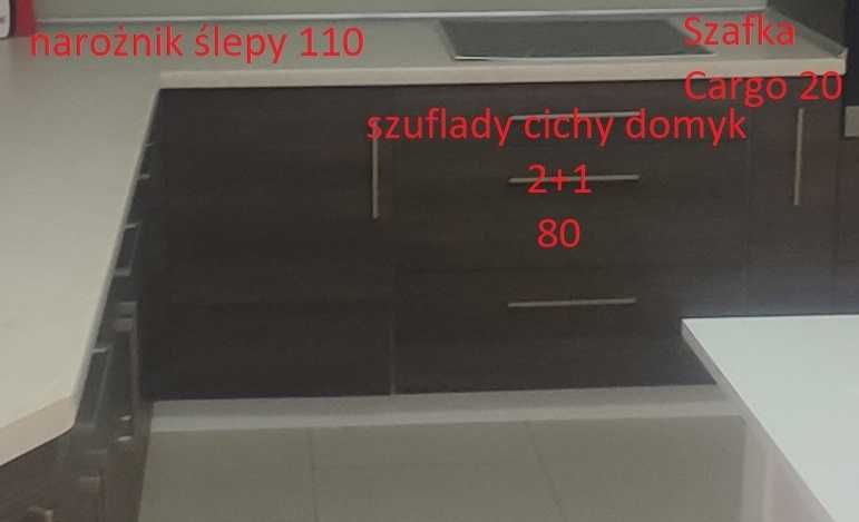 Zestaw mebli kuchennych płyta laminowana+akryl biały połysk