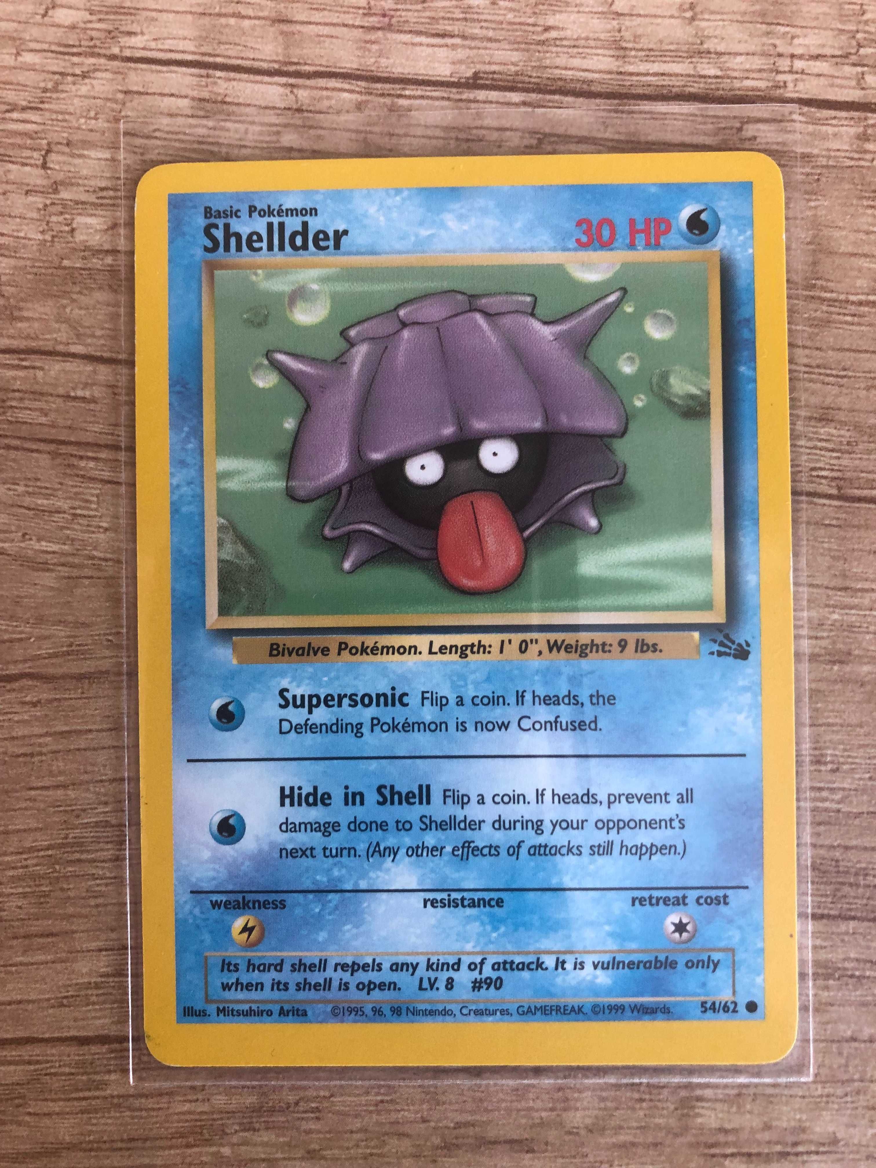 Shellder pokemon 54/62 fossil karta