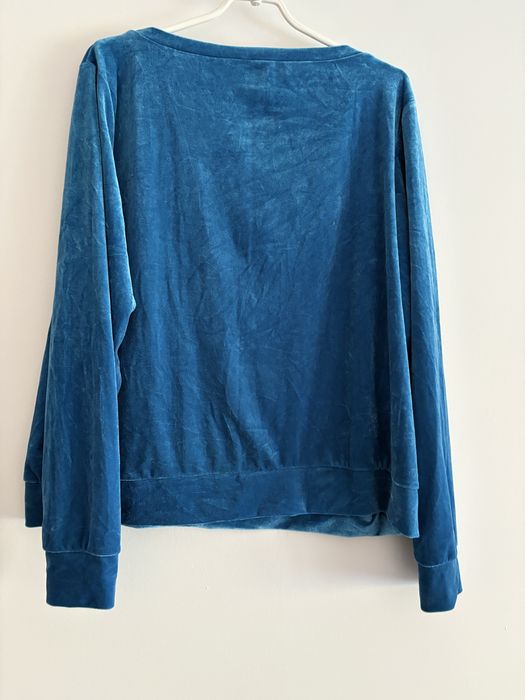 Niebieska welurowa bluza sportowa damska xl 42 disney y2k tanio