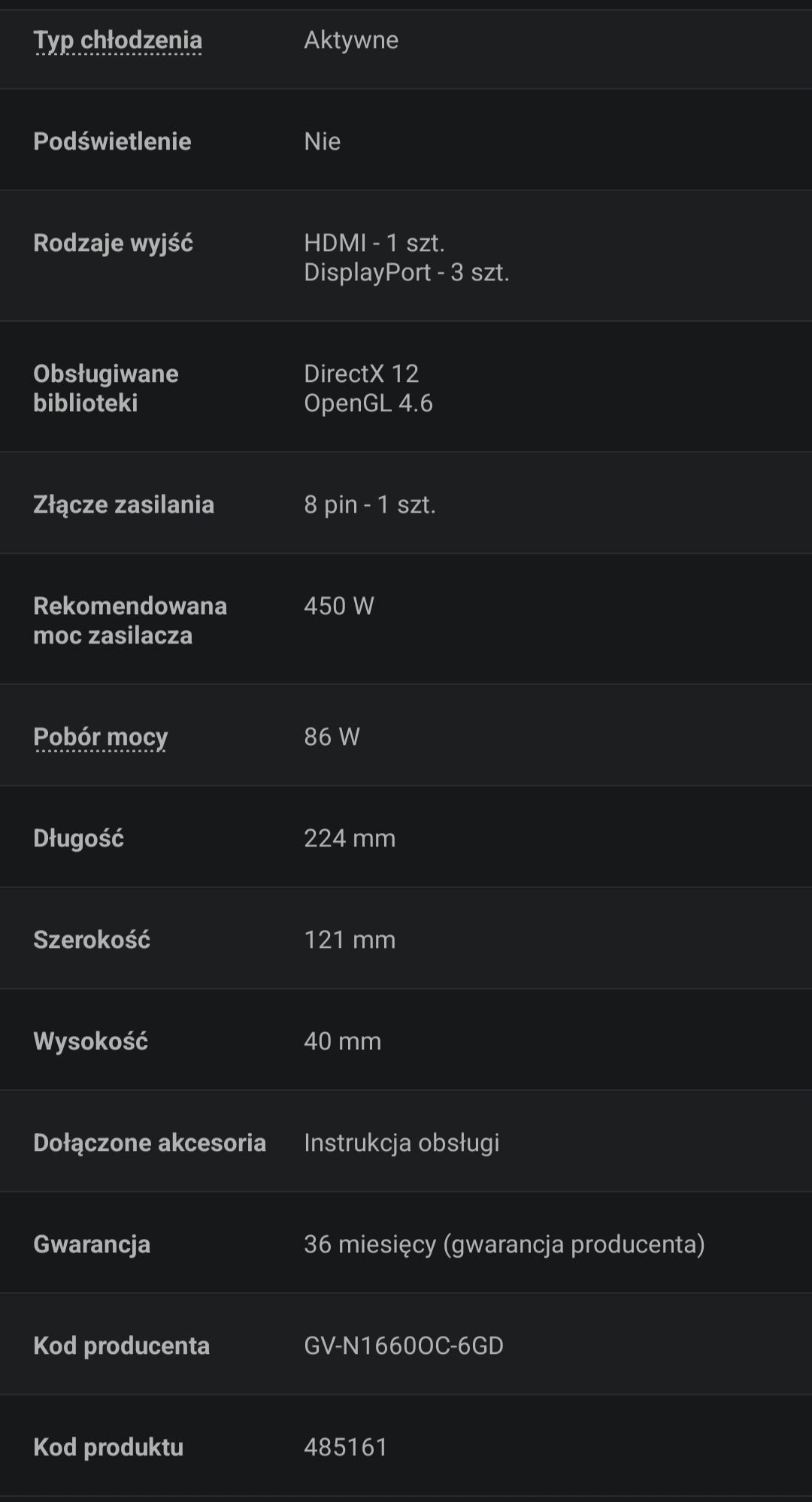 Karta Graficzna GIGABYTE GeForce GTX 1660 OC