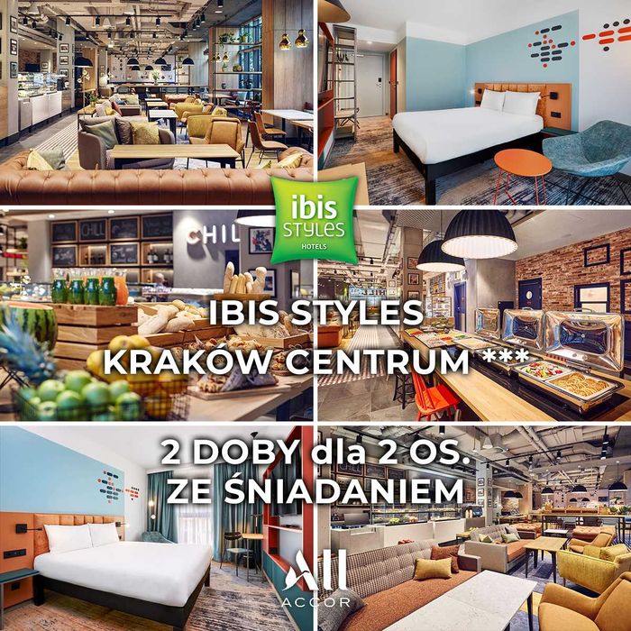 Voucher Hotel Kraków Centrum *** 2 doby ze śniadaniem, 2 os - 1000 PLN