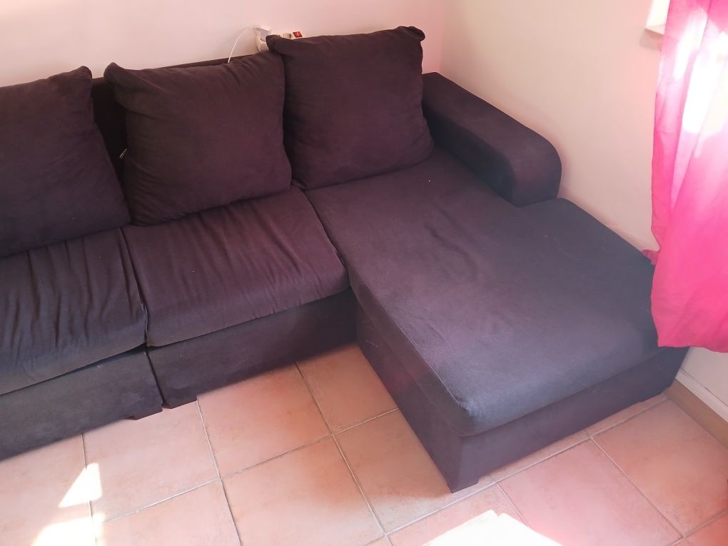 Sofá de 3 lugares mais chaise longue
