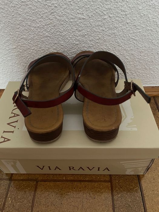 Sandałki 37 bordowo-złote