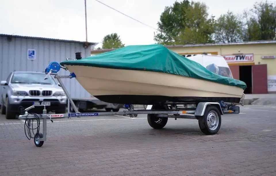 Łódź Motorowa Motorówka 40 KM Evinrude PRZYCZEPA Plandeka Bimini