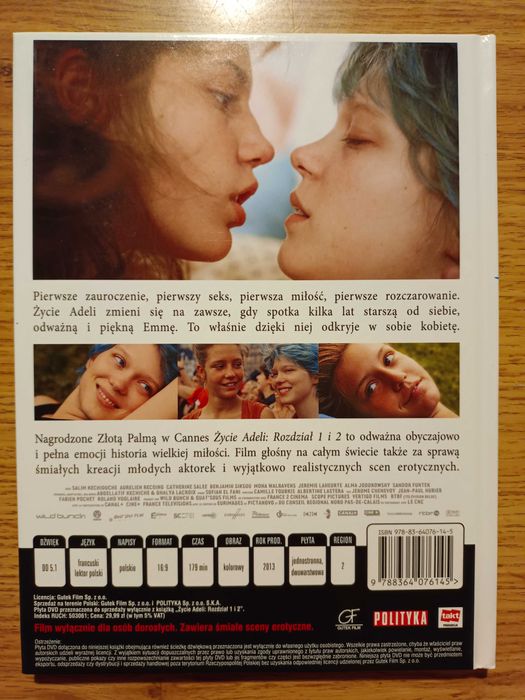 Życie Adeli (Lea Seydoux), Złota Palma, DVD stan nowy: lektor, napisy