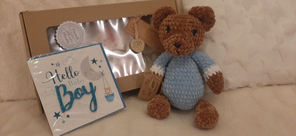 Na prezent Miś Edi - Baby shower, narodziny, chrzest, roczek Hand made