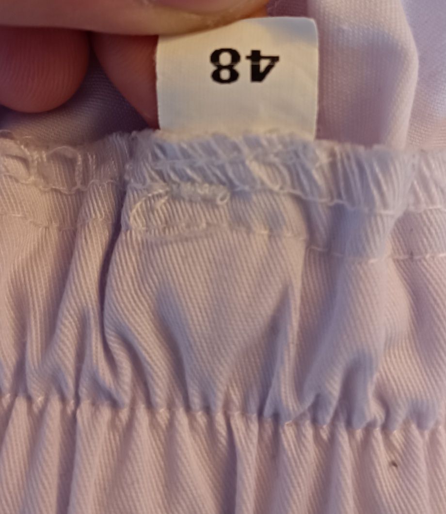 Spodnie medyczne męskie scrubs białe rozmiar M/L 48