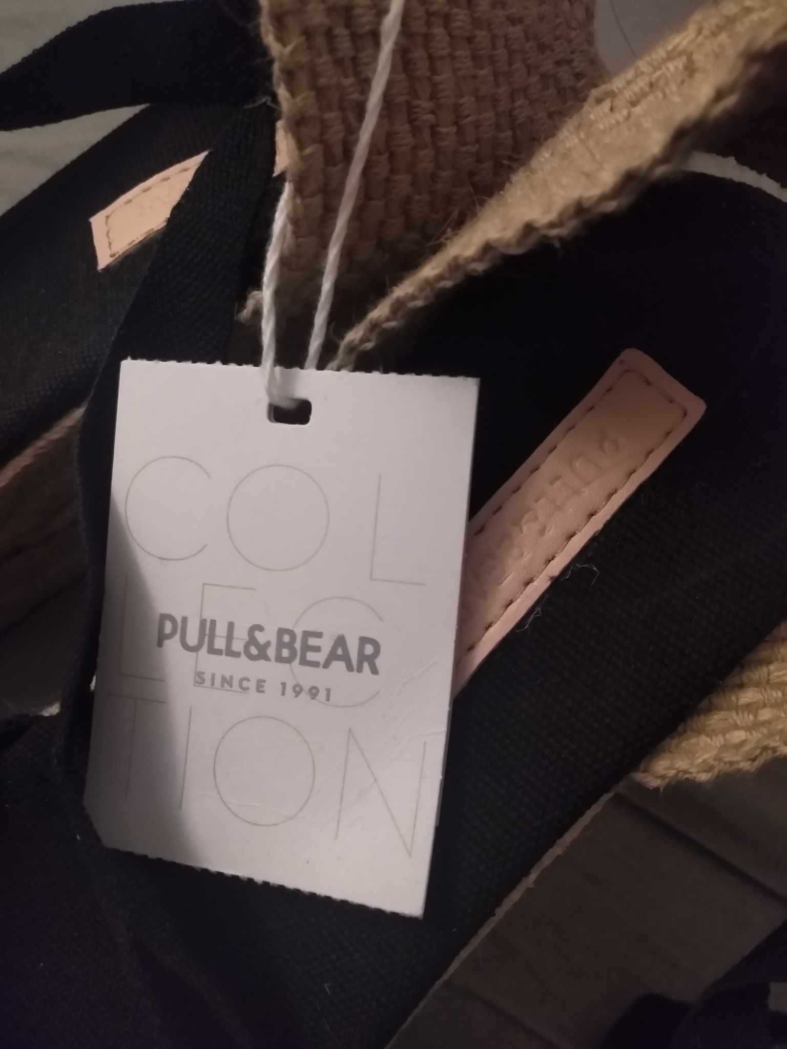 Czarne espadryle na koturnie Pull&Bear koturny sandały 37