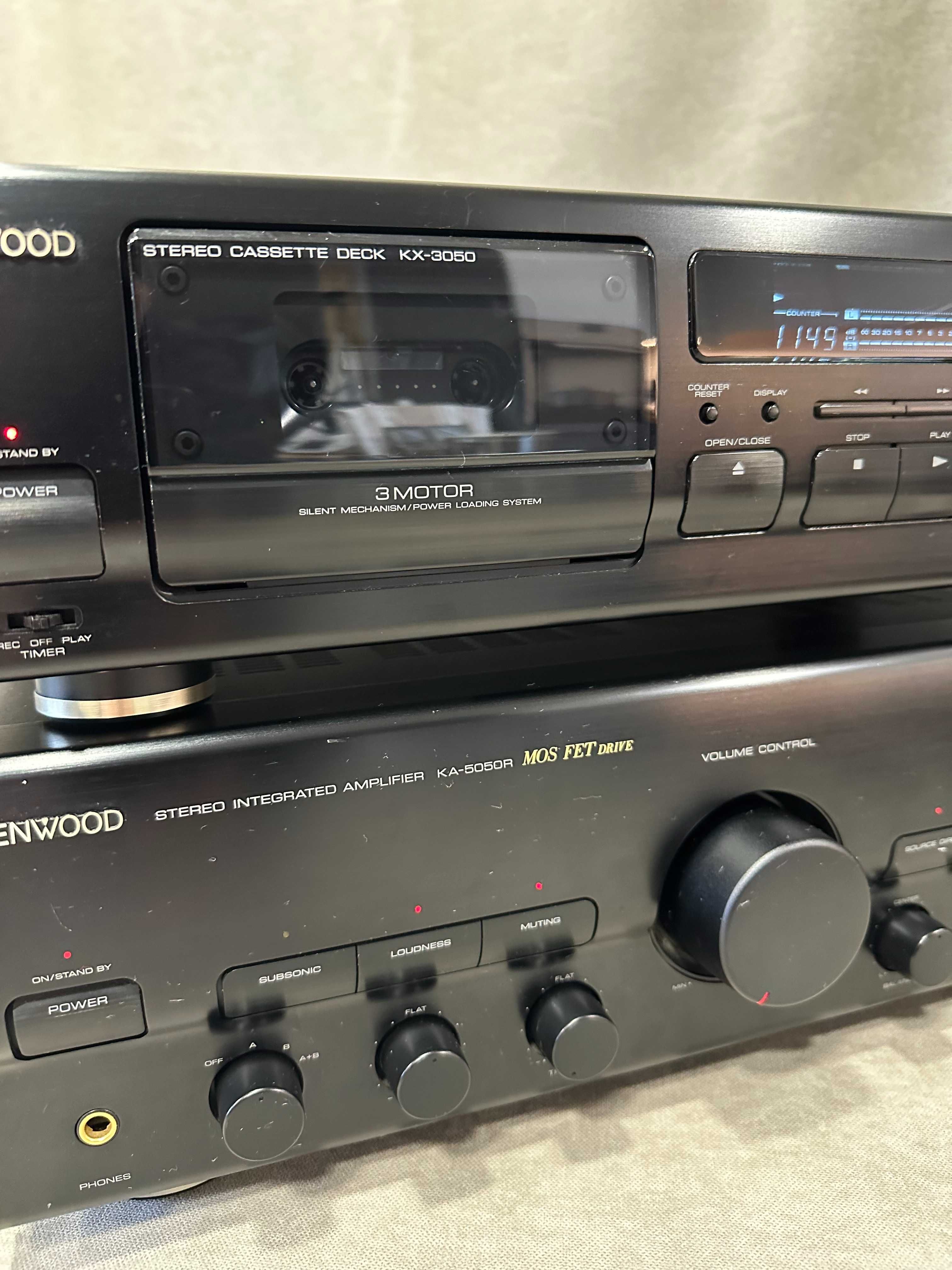 Zestaw stereo Wzmacniacz plus deck Kenwood KA 5050R, KX-3050