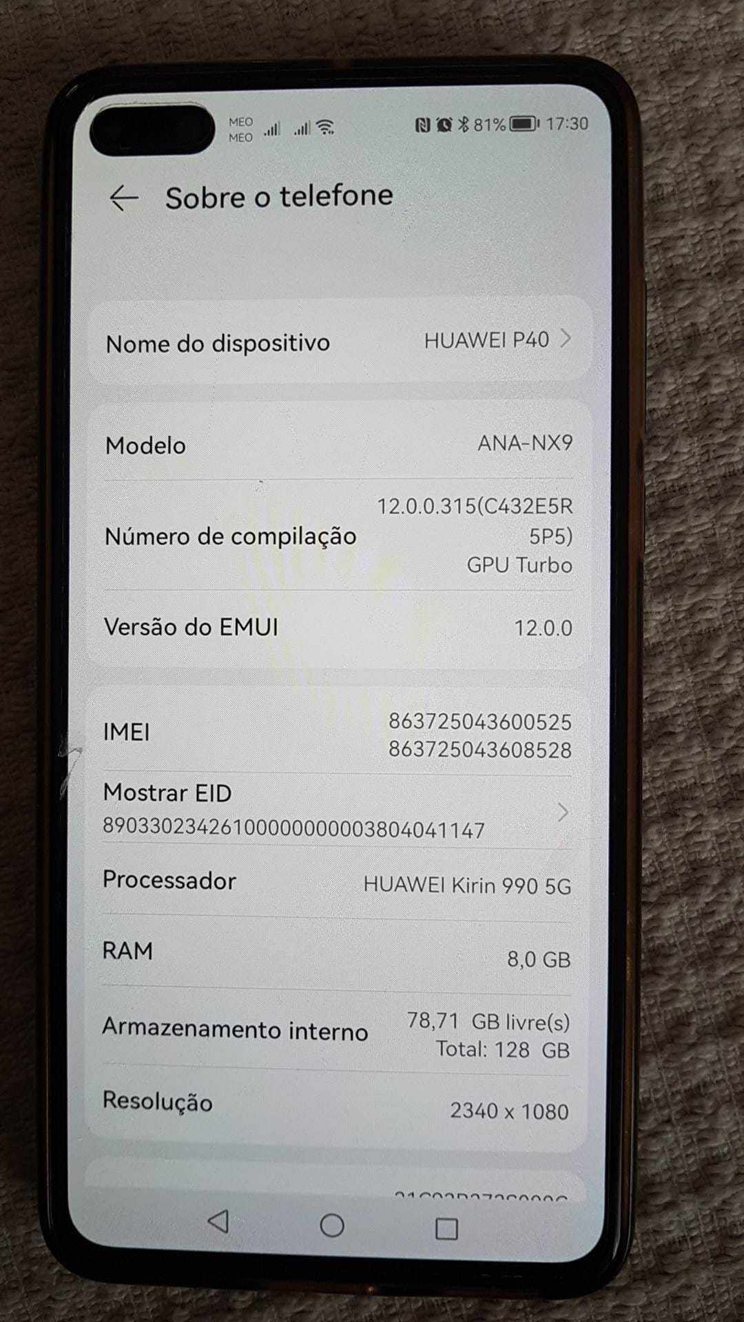 Huawei P40 5G Como Novo