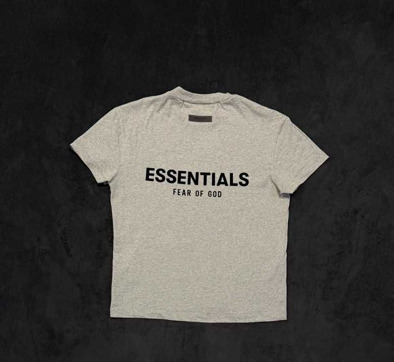 Szara koszulka Fear Of God Essentials Dark Oatmeal - Size XS