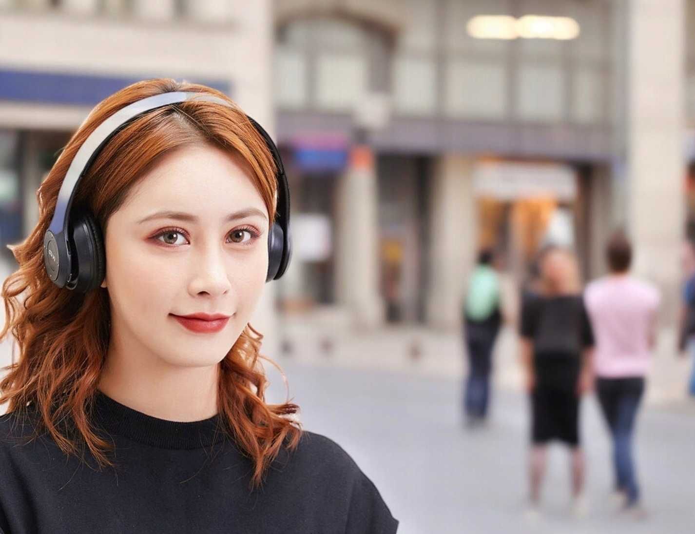 SŁUCHAWKI BEZPRZEWODOWE nauszne bluetooth P47 MP3 czarne
