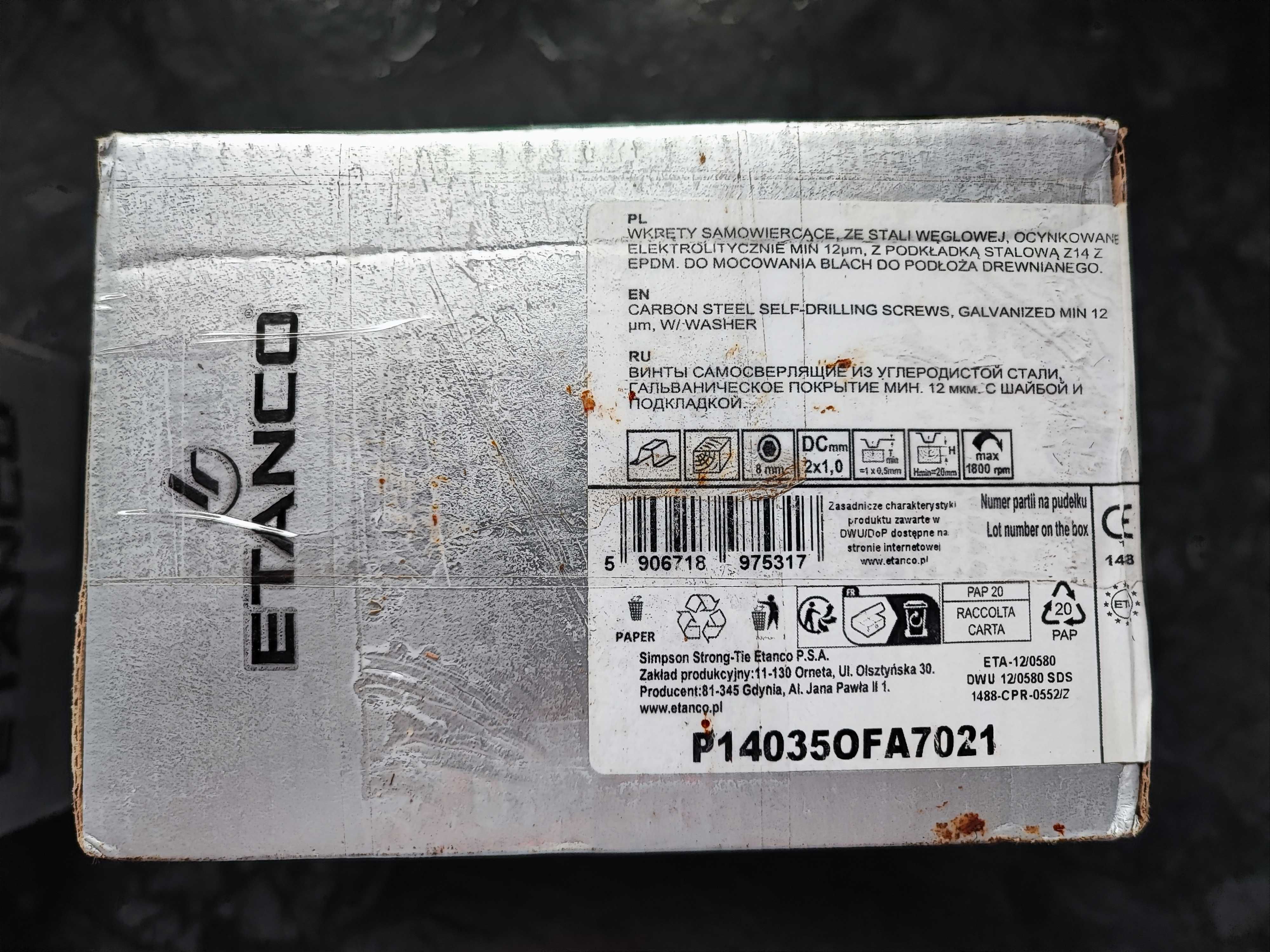Wkręty FARMERY ETANCO antracyt RAL 7021 4,8x35 mm 500szt.