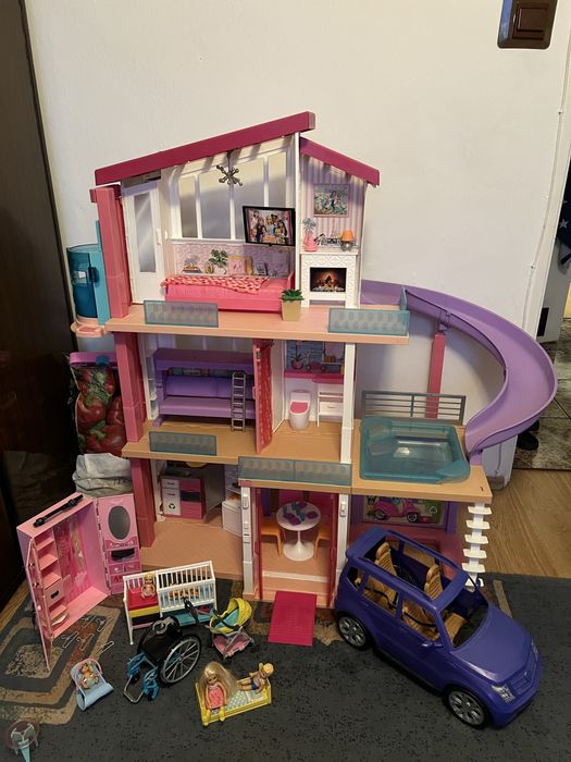 Domek barbie dreamhouse z dodatkami