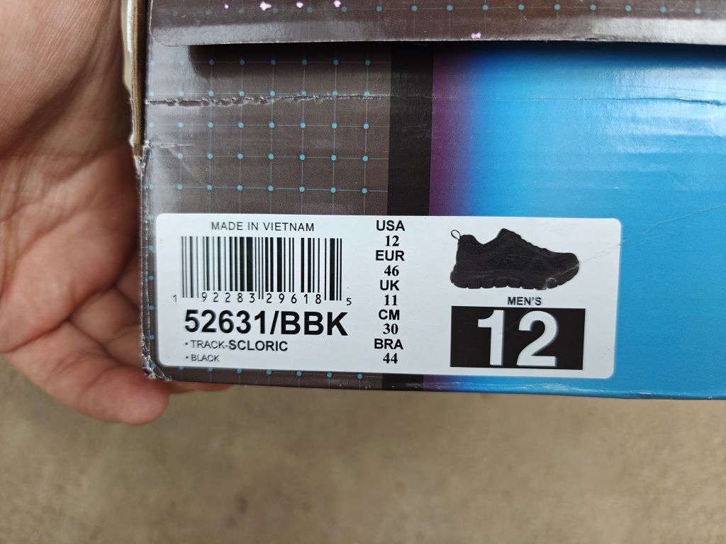 Кросівки чоловічі демісезонні Skechers Track 52631 BBK р.46 30см чорні