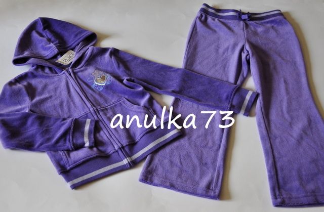 NOWY welurowy dres fioletowy Children's Place z USA XS 4-5 lat 104/110